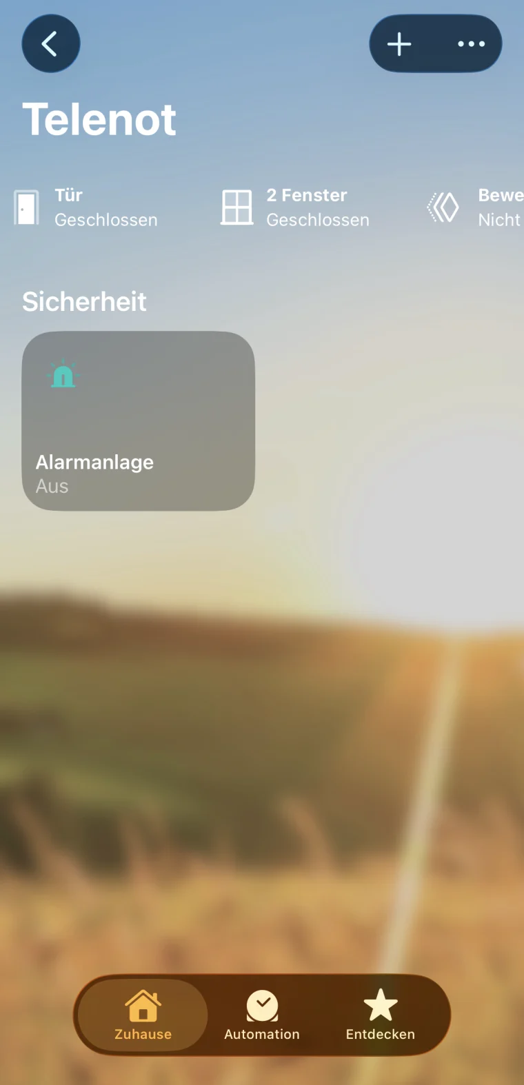 Telenot-Alarmanlage und ausgewählte Melder direkt in der Apple Home-App