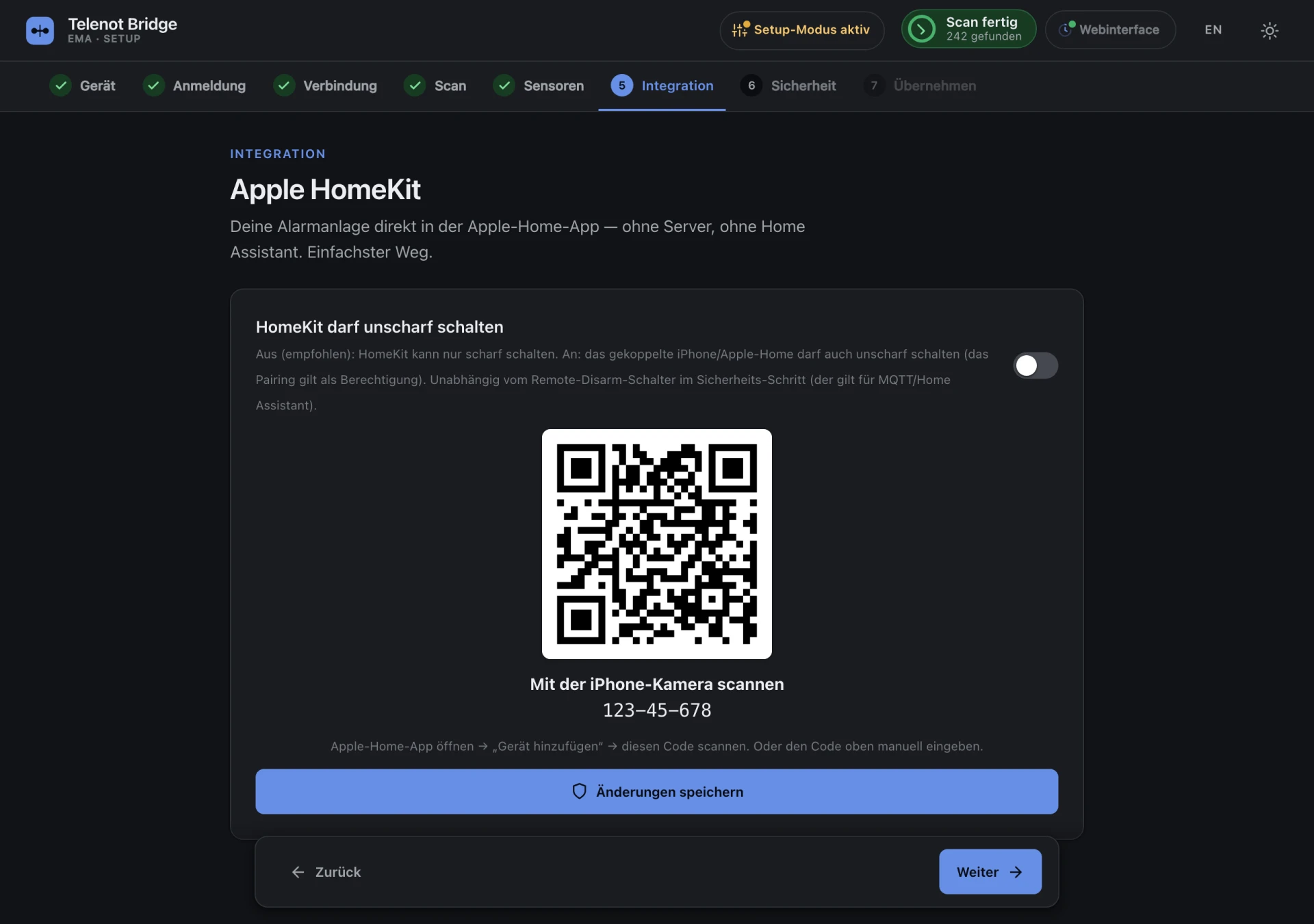 HomeKit koppeln per QR-Code