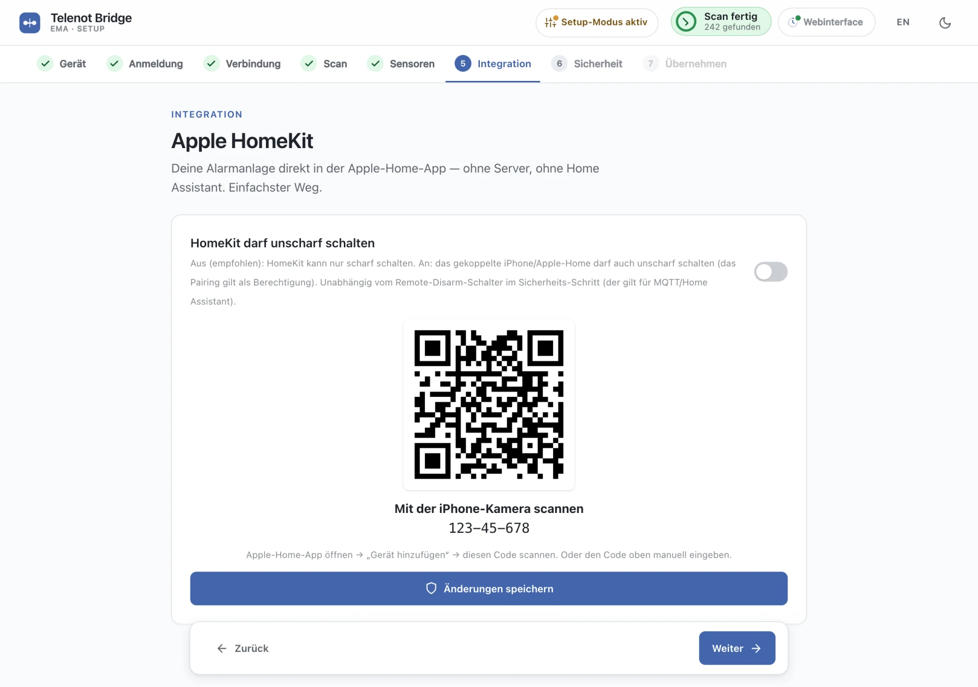 HomeKit koppeln per QR-Code